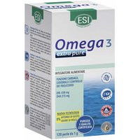 ESI Omega 3 - Extra Pure Integratore Naturale Omega 3 e Vitamina E, 120 Perle