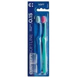 Curasept Spazzolino Soft 015 Setole Morbide, 2 Spazzolini