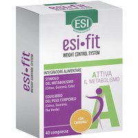 ESI Fit - A Attiva con Caffeina Integratore Alimentare Metabolismo, 40 compresse