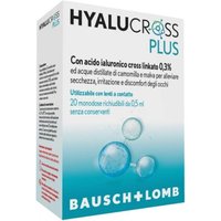 Bausch & Lomb Hyalucross Plus Gocce Oculari Occhio Secco, 20 flaconcini
