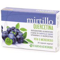 Farmaderbe Mirtillo Quercetina Integratore Alimentare, 30 Capsule