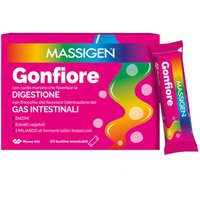 Massigen Gonfiore Integratore Alimentare a base di Enzimi, 20 Stick Pack