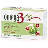 Farmaderbe Omega3 Veg Integratore di DHA Metabolismo Lipidi, 60 Capsule Vegetali