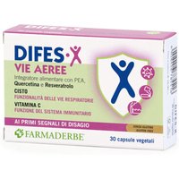 Farmaderbe Difes-x - Vie Aeree Integratore Vie Respiratorie, 30 Capsule
