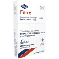 IBSA Ferro Integratore Alimentare Ferro e Acido Folico, 20 Film Orodispersibili