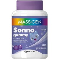 Massigen Sonno Gummy Integratore per Bambini gusto Mirtilli, 60 gommose