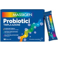 Massigen Probiotici Tripla Azione Integratore di Fermenti Lattici, 12 Stickpack