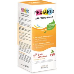 PEDIAKID - Appetito-Tono - Integratore alimentare - Formula esclusiva al sciroppo d'Agave - Stimola l’appetito - Aiuta ad assumere peso - Gusto lampone - Flacone 125 ml PEDIAKID - Appetito-Tono - Integratore alimentare - Formula esclusiva al sciroppo d'Agave - Stimola l’appetito - Aiuta ad assumere peso - Gusto lampone - Flacone 125 ml