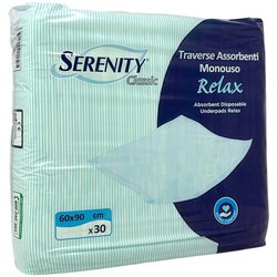 Serenity Relax Traverse Assorbenti Monouso 60 X 90 Cm, 30 Traverse Serenity Relax Traverse Assorbenti Monouso 60 X 90 Cm, 30 Traverse