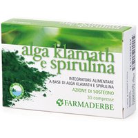 Farmaderbe Alga Klamath e Spirulina Integratore Alimentare, 30 Compresse