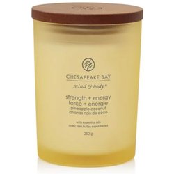 Yankee Candle Strength & Energy - Candela Profumata Ananas E Cocco Media, 250G