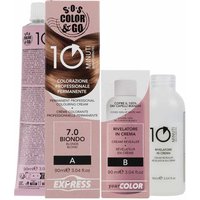 SOS Color & Go Set Colorazione Permanente in 10 Minuti Colore 7.0 Biondo