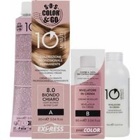 SOS Color & Go Set Colorazione Permanente in 10 Minuti Colore 8.0 Biondo Chiaro