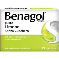 Benagol Pastiglie Gusto Limone Senza Zucchero e Antisettico del Cavo Orale, 24 Pastiglie