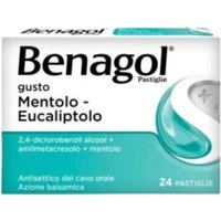 Benagol Pastiglie Gusto Mentolo Eucaliptolo Antisettico del Cavo Orale, 24 Pastiglie