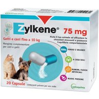 Vetoquinol Zylkene - Mangime complementare rilassante per cani e gatti, 20 capsule Zylkene 75 mg