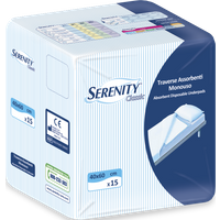 Serenity Classic Super - Traversa assorbente e impermeabile per il letto da 40x60 cm, 30 pezzi