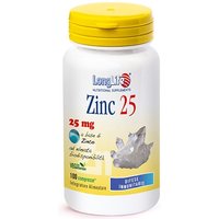 LongLife Zinc 25 - Integratore di zinco sistema immunitario, 100 compresse