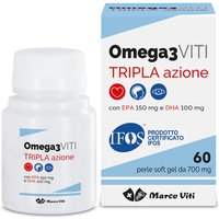 Marco Viti Omega 3 - Viti Tripla Azione Integratore Alimentare, 60 Perle