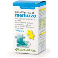Farmaderbe Olio Fegato di Merluzzo Integratore Alimentare, 200 Perle