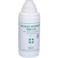 Sella Acido Borico 3% - Soluzione disinfettante acido borico Sella per la cute irritata, 500 ml