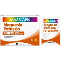 Massigen Magnesio e Potassio Forte Zero Zuccheri Integratore, 30 Bustine