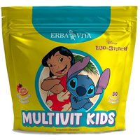 Erba Vita Multivit Kids Integratore di Vitamine e Minerali gusto Arancia e Fragola, 30 caramelle gommose
