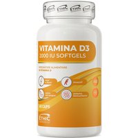 EthicSport Vitamina D3 2000 UI Integratore Ossa Muscoli e Difese Immunitarie, 60 Softgels