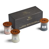 Yankee Candle WoodWick Cofanetto Regalo con 3 Candele Clessidra Mini con Stoppino in Legno Fragranze Assortite, 3 x 85g
