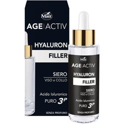 Matt, Ageactiv Hyaluron Filler, Siero Viso E Collo Con Acido Ialuronico Puro, Tripla Idratazione, Rigenera E Rimpolpa La Pelle, Riempie Le Rughe, Rimodella I Contorni Del Viso, Senza Profumo, 30 Ml Matt, Ageactiv Hyaluron Filler, Siero Viso E Collo Con Acido Ialuronico Puro, Tripla Idratazione, Rigenera E Rimpolpa La Pelle, Riempie Le Rughe, Rimodella I Contorni Del Viso, Senza Profumo, 30 Ml