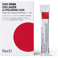 Face D Pure Drink - Collagen & Hyaluronic Acid Integratore Alimentare per la Pelle, 30 stick da 15ml