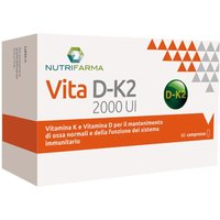 Nutrifarma Vita D-K2 2000 UI Integratore Sistema Immunitario e Ossa, 60 compresse