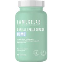 LaMuseLab Capelli e Pelle Grassa Integratore Sebonormalizzante Uomo, 90 Capsule