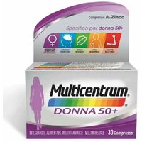 Multicentrum Donna 50+ Integratore Multivitaminico Minerale Calcio Ferro, 30 Compresse