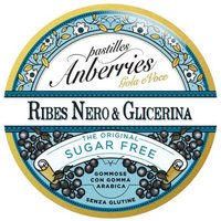 Anberries Gola e Voce Pastiglie Gommose Ribes Nero e Glicerina Senza Zucchero, 50g