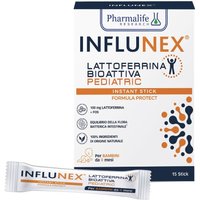 Pharmalife Research Influnex - Lattoferrina Bioattiva Pediatric Integratore Bambini, 15 Stick