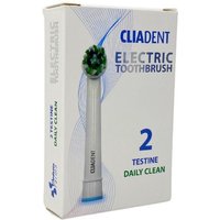 Budetta Farma CliaDent - Testina Daily Clean Ricambio per Spazzolino Elettrico Rotante, 2 Pezzi