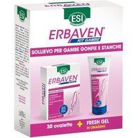 ESI Erbaven - Kit Gambe Gonfie Integratore 30 Ovalette Retard + Fresh Gel 100ml