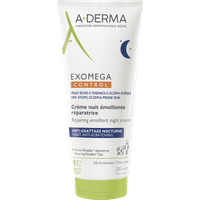 A-Derma Exomega Control - Crema Notte Emolliente Ristrutturante Anti Prurito per Pelle Secca Tendenza Atopica, 200ml