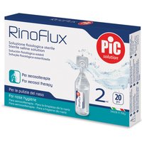 Pic Rinoflux - Soluzione fisiologica Pic per l'igiene nasale e l'aerosolterapia, 20 fiale da 2 ml
