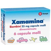 Xamamina Bambini 25mg Dimenidrinato Antichinetosico Mal di Viaggio, 6 Capsule Molli