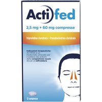 Actifed 2,5 mg Congestione Nasale e Raffreddore, 12 Compresse