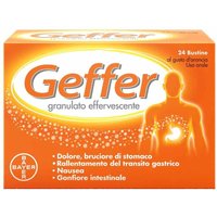 Bayer Geffer Granulato Effervescente Antiacido contro Bruciore di Stomaco Nausea e Gonfiore, 24 Bustine
