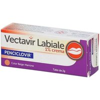 Vectavir Labiale 1% Crema Penciclovir Trattamento Herpes Labiale Color Beige-Marrone, 2g