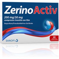 Zerinoactiv 200mg/30mg Raffreddore Congestione Nasale Febbre e Dolore, 20 Compresse Rivestite