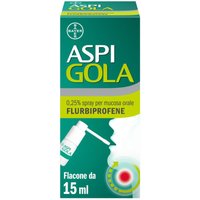 Aspi Gola Spray Antinfiammatorio per Gola Infiammata Faringite e Mal di gola con Flurbiprofene, 15ml