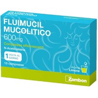 Fluimucil Mucolitico 600mg N-Acetilcisteina Aroma Limone Affezioni Respiratorie con Ipersecrezione, 10 Compresse