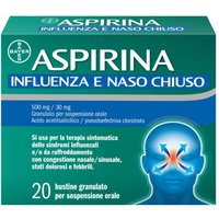 Aspirina Influenza e Naso Chiuso Antidolorifico Decongestionante contro Sintomi Influenzali, 20 Buste