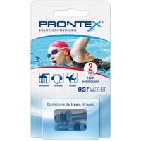 Prontex Ear Water Tappi Auricolari in Gomma Impermeabili Antirumore da Viaggio, 2 Tappi