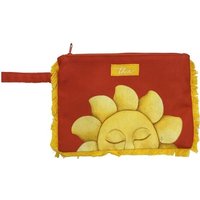 Thun Pochette 2 Sole - Astuccio rosso con motivo a sole per i cosmetici e gli accessori, 1 pezzo